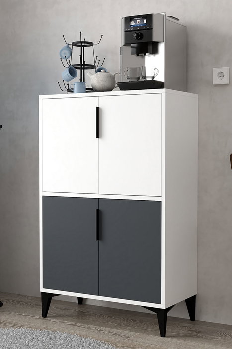 Hanah Home Ada 1402 Armario Multiusos Blanco y Antracita